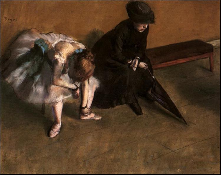 Edgar Degas Waiting oil painting image